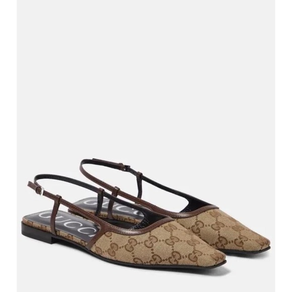 Gucci Beige and Brown Flats - Picture 2 of 16